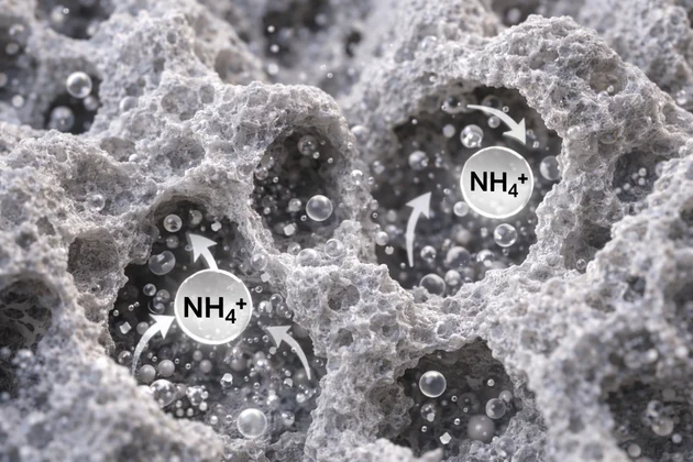 poröse struktur von zeolith mit ammoniumbindung nh4